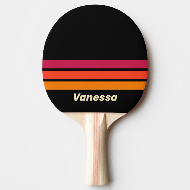 Raquete De Ping Pong Retro VHS Across Striping with Name (Frente)