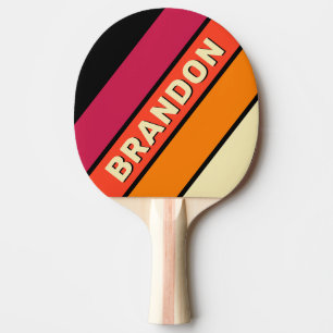 Raquete De Ping Pong Retro VHS Listras Grossas com Nome