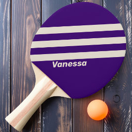 Raquete De Ping Pong Retro Videira Três Listras com Nome