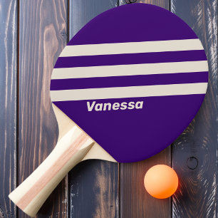 Raquete De Ping Pong Retro Videira Três Listras com Nome