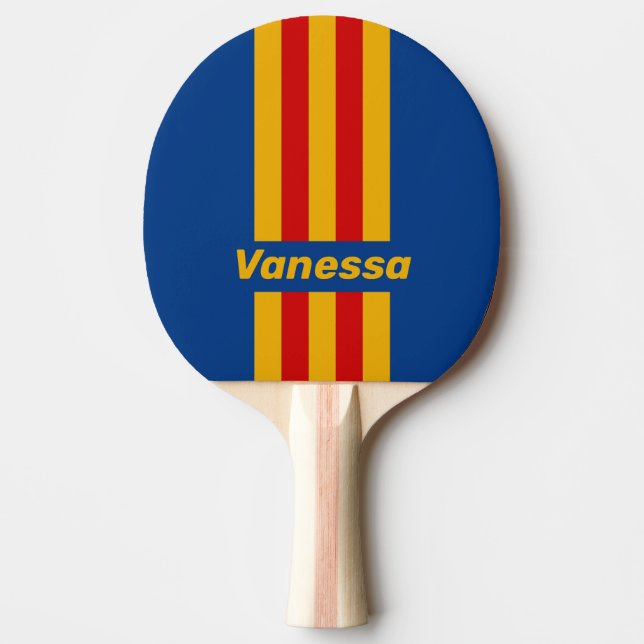 Raquete De Ping Pong Retro Warmhearted Pin Stripes with Name (Frente)