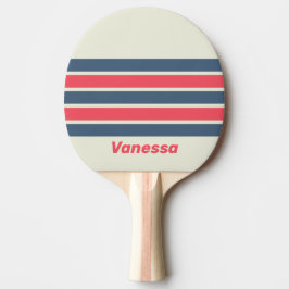 Raquete De Ping Pong Retro Yacht Club Across Striping with Name