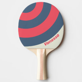 Raquete De Ping Pong Retro Yacht Club Circle Stripe with Name