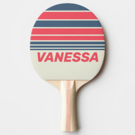 Raquete De Ping Pong Retro Yacht Club Horizon Striping with Name