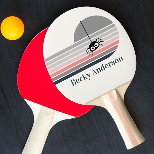 Raquete De Ping Pong Retroceder com Nome (Criador carregado)