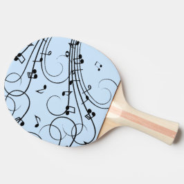 Raquete De Ping Pong Rico Music Notes Blue