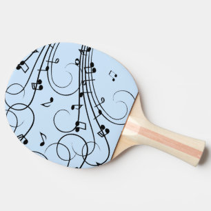Raquete De Ping Pong Rico Music Notes Blue