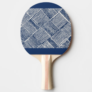 Raquete De Ping Pong Ritmo Azul | Padrão Geométrico de Linhas para Raqu