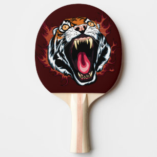 Raquete De Ping Pong Roaring Tiger Face Zangada