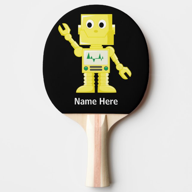 Raquete De Ping Pong Robô Amarelo (Frente)