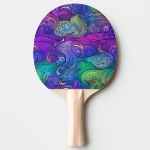 Raquete De Ping Pong Rochas Coloridas do Arco-Íris