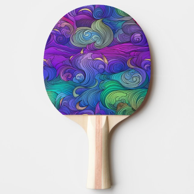 Raquete De Ping Pong Rochas Coloridas do Arco-Íris (Frente)