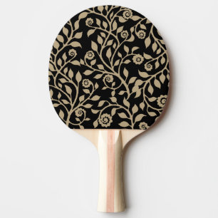 Raquete De Ping Pong Rochas Gipsy Padrão Floral Elegante bege Preto