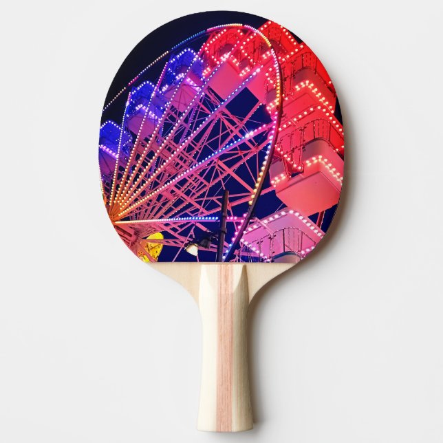 Raquete De Ping Pong Roda-férris azul e vermelha (Frente)