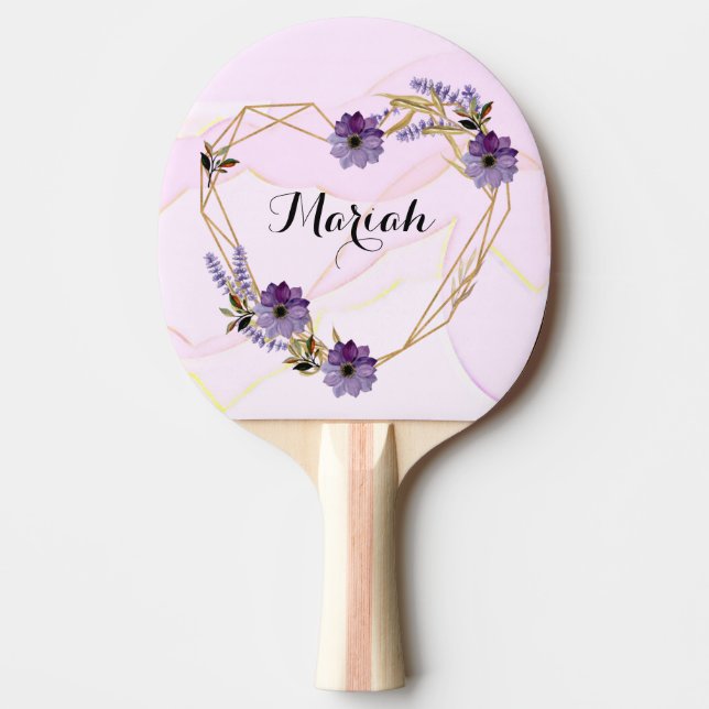 Raquete De Ping Pong Romantic purple flower bouquet abstract background (Frente)