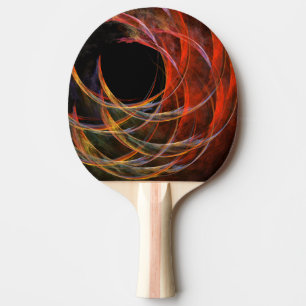 Raquete De Ping Pong Rompendo o Círculo Vórtice de Fogo Arte Abstrata