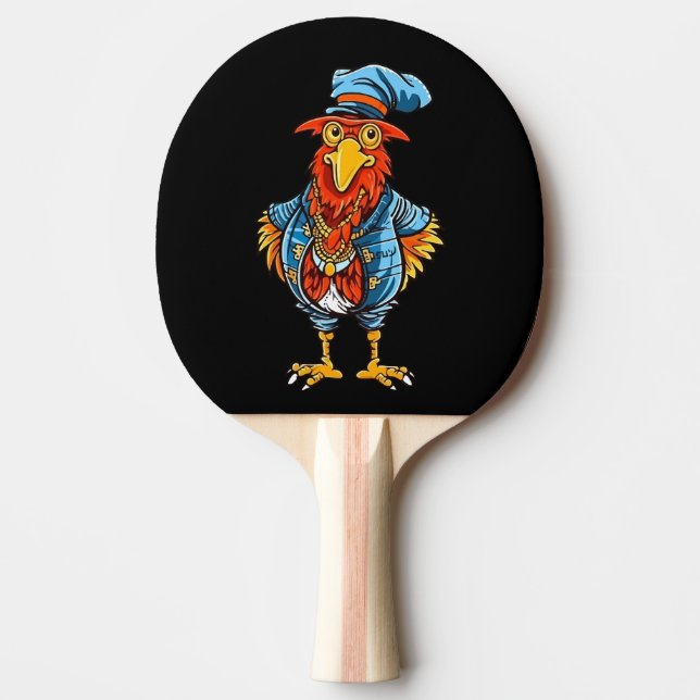 Raquete De Ping Pong Rooster de Cartoon Encantado (Frente)