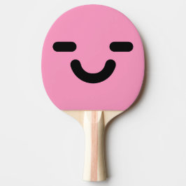 Raquete de Ping Pong Rosa Claro Rosto Satisfeito