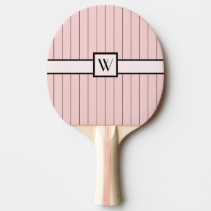 Raquete De Ping Pong Rosa com Pinstripes Negra Ping Pong Paddle