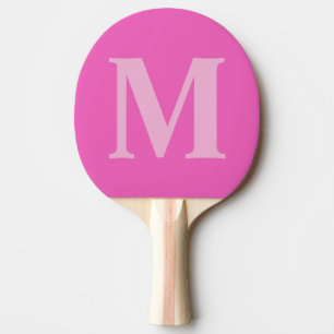 Raquete De Ping Pong rosa cor-de-rosa, monogramas empoeirados