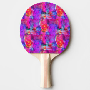 Raquete De Ping Pong Rosa da arte, azul, fundo vermelho da textura