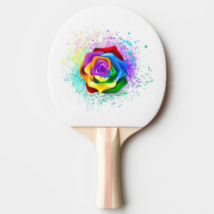 Raquete De Ping Pong Rosa de arco-íris colorido