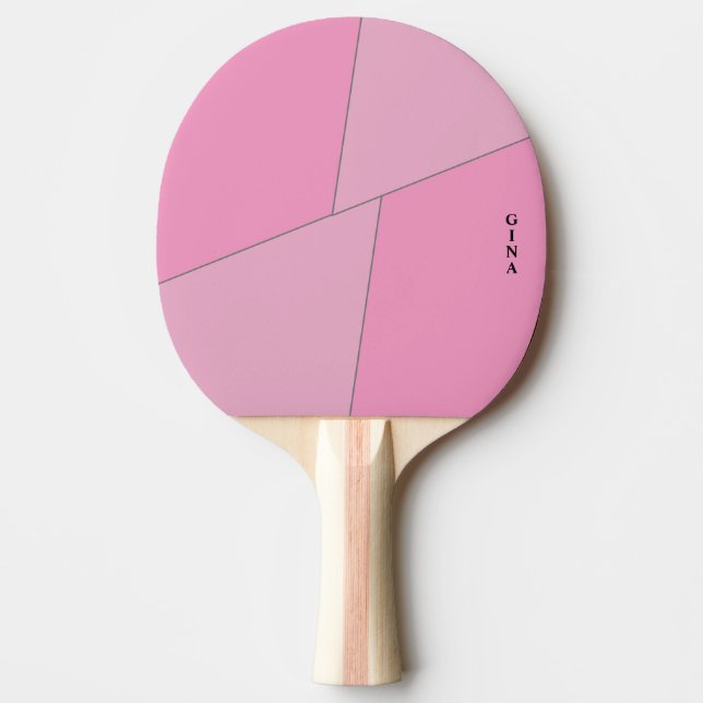 Raquete de Ping Pong Rosa Dois Tons Personalizada (Frente)