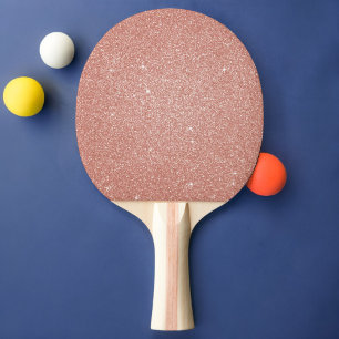 Raquete De Ping Pong Rosa Dourado - brilhante e cintilante cor-de-rosa