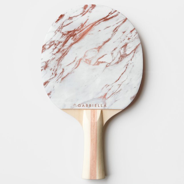 Raquete De Ping Pong Rosa Dourado Marble (Frente)