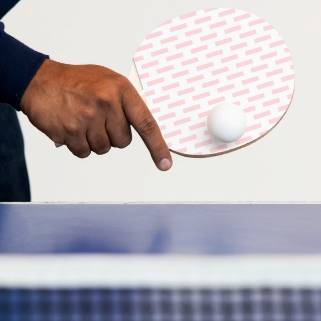 Raquete de Ping Pong Rosa e Branco Listra Quadrada (Insitu)