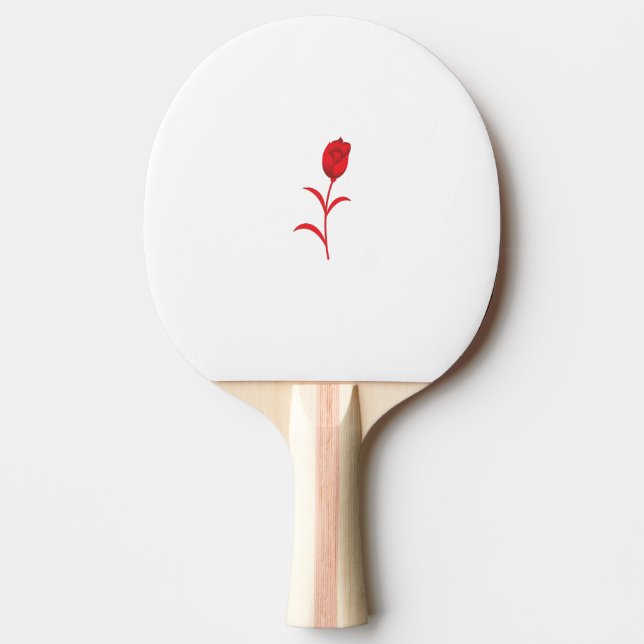 Raquete De Ping Pong Rosa Madder, Lava Vermelho, Design floral (Frente)