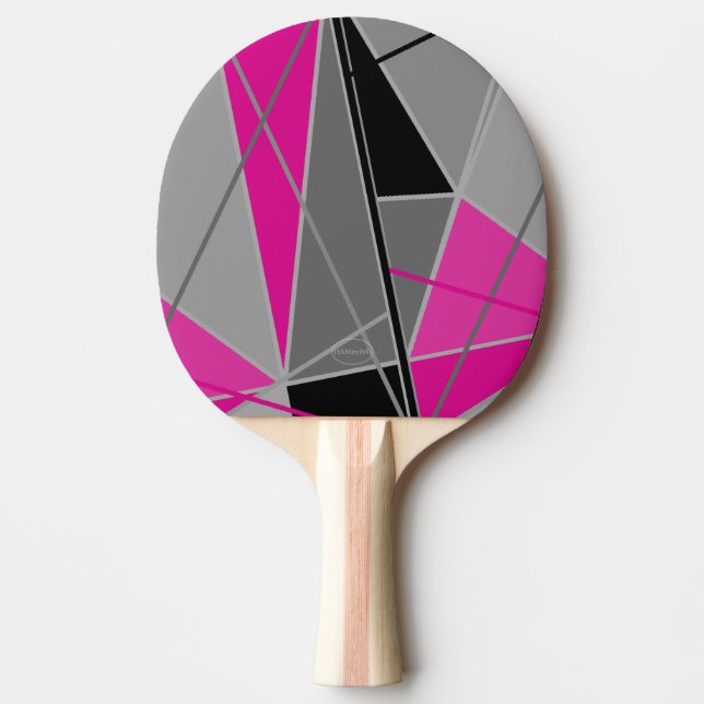 Raquete de ping pong - Rosa, Preto e Cinza por HAM (Frente)