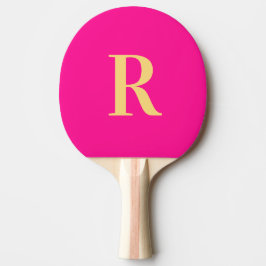 Raquete De Ping Pong Rosa Quente Simples Monograma