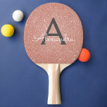 Raquete De Ping Pong Rosa Rosa Rosa Rosa Rosa Dourada, Brilhante e Mono<br><div class="desc">Rosa rosa rosa Dourada Faux Glitter e Pino Pong Ping Elegante Monograma Elegante. Este Ping Pong Paddle pode ser personalizado para incluir o seu nome inicial e próprio e faz um excelente aniversário de 16 anos ou presente de Natal. A pá de pingue-pongue é perfeita para uma festa de aniversário,...</div>