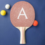 Raquete De Ping Pong Rosa Rosa Rosa Rosa Rosa Dourada, Brilhante e Mono<br><div class="desc">Rosa rosa rosa Dourada Faux Glitter e Pino Pong Ping Elegante Monograma Elegante. Este Ping Pong Paddle pode ser personalizado para incluir seu nome inicial e seu nome próprio.</div>