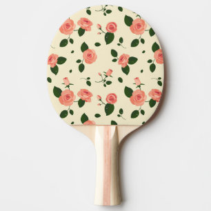 Raquete De Ping Pong Rosas Cor-de-Rosa Bonitas Padrão Rosa Pastel