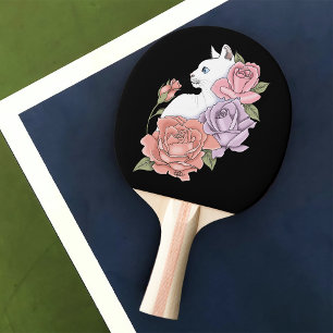 Raquete De Ping Pong Rosas rosa-Lavanda de pêssego brancas