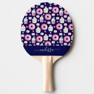 Raquete De Ping Pong Rosquinhas, cupcakes e macarões