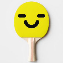 Raquete De Ping Pong Rosto Alegre Amarelo