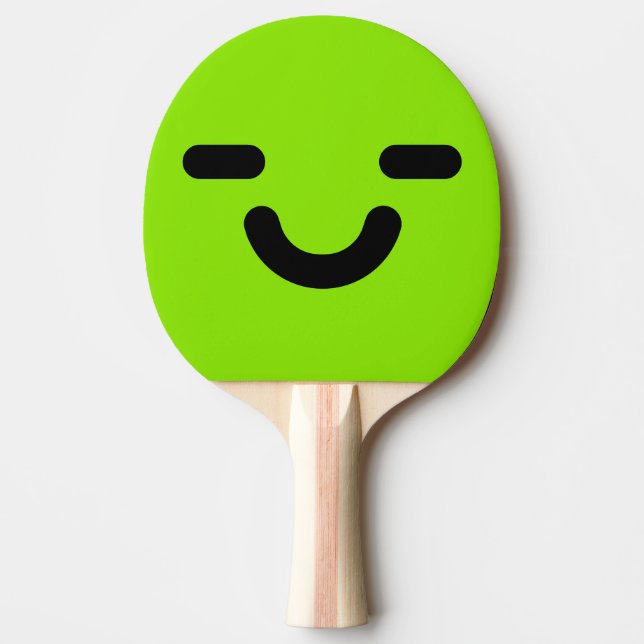 Raquete De Ping Pong Rosto Alegre Verde (Frente)