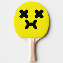 Raquete De Ping Pong Rosto Amarelo Emburrado Atordoado