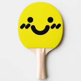 Raquete De Ping Pong Rosto Amarelo Envergonhado Fofo