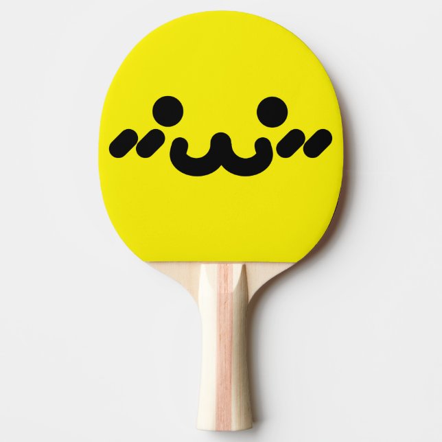 Raquete De Ping Pong Rosto Amarelo Fofo  (Frente)