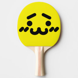 Raquete De Ping Pong Rosto Amarelo Fofo Desajeitado