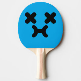 Raquete De Ping Pong Rosto Azul Emburrado Atordoado