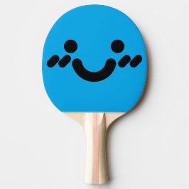Raquete De Ping Pong Rosto Azul Envergonhado Fofo