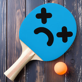 Raquete De Ping Pong Rosto Azul Triste Atordoado