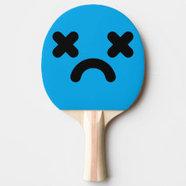 Raquete De Ping Pong Rosto Azul Triste Atordoado