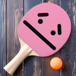 Raquete De Ping Pong Rosto Branco Triste Pálido Remo de Ping Pong Rosa 