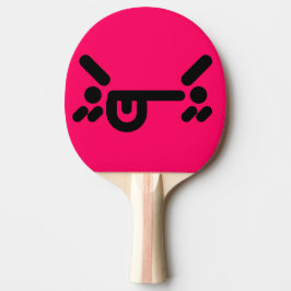 Raquete De Ping Pong Rosto Bravo e Irritado Rosa